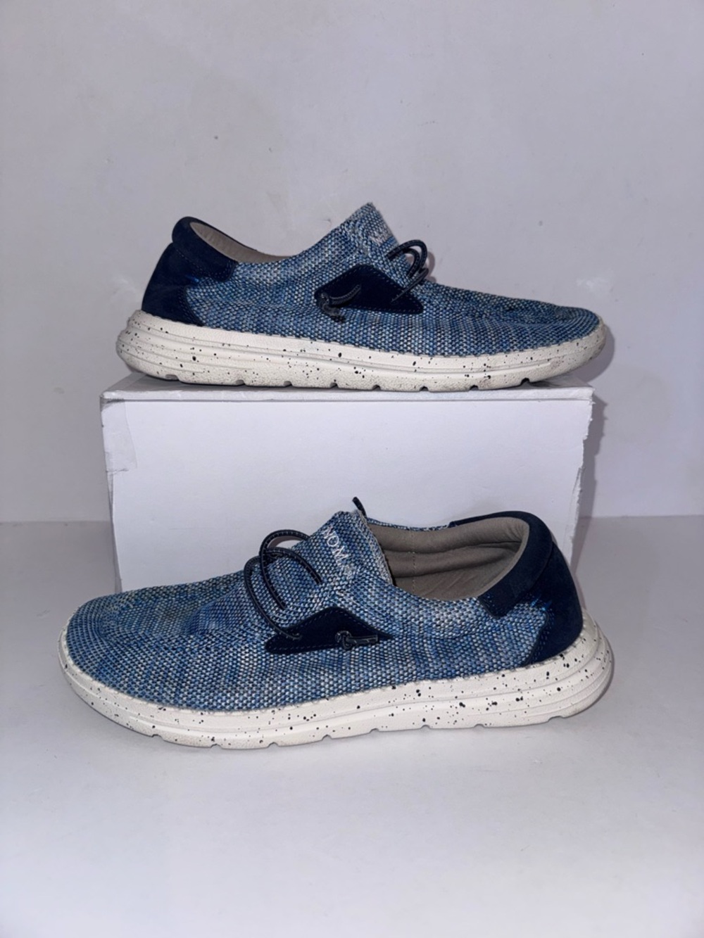 Bruno Marc size 6 Kids Blue Knit Moccasin Slip-Ons shoes